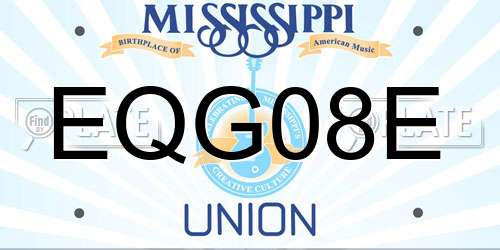 EQG08E Mississippi License Plate