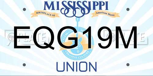 EQG19M Mississippi License Plate