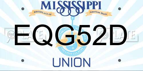 EQG52D Mississippi License Plate