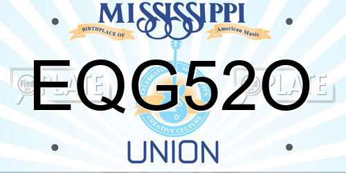 EQG52O Mississippi License Plate