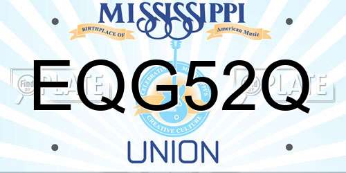 EQG52Q Mississippi License Plate