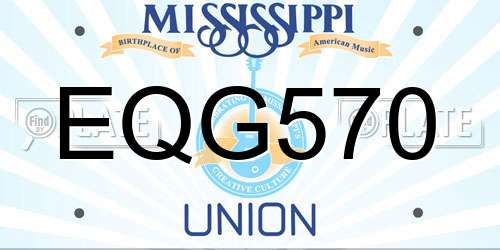 EQG570 Mississippi License Plate