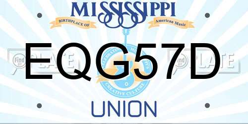 EQG57D Mississippi License Plate