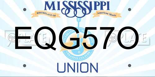 EQG57O Mississippi License Plate