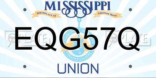 EQG57Q Mississippi License Plate