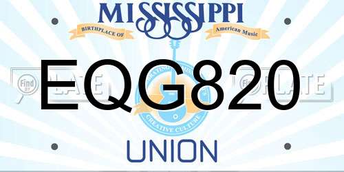 EQG820 Mississippi License Plate