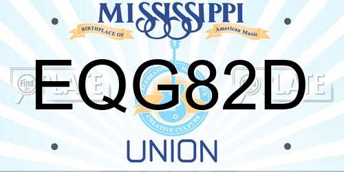 EQG82D Mississippi License Plate