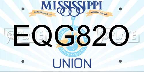 EQG82O Mississippi License Plate