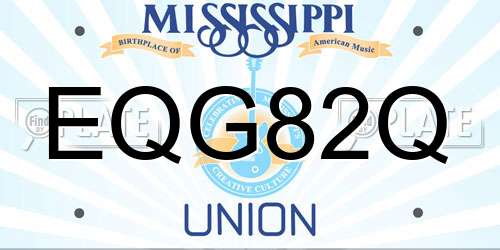 EQG82Q Mississippi License Plate