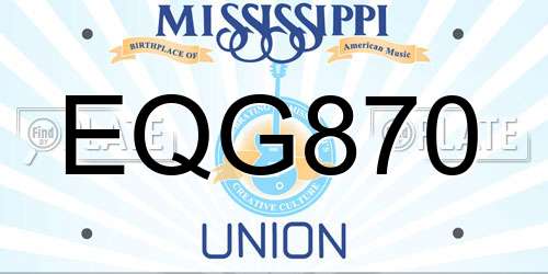 EQG870 Mississippi License Plate
