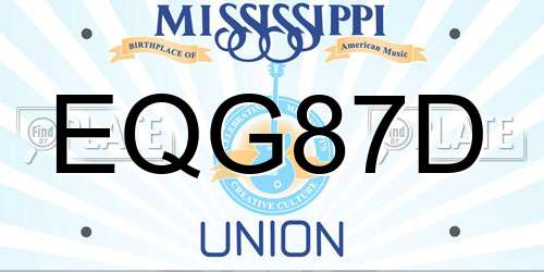 EQG87D Mississippi License Plate