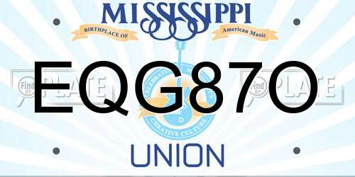 EQG87O Mississippi License Plate