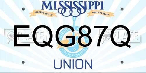 EQG87Q Mississippi License Plate