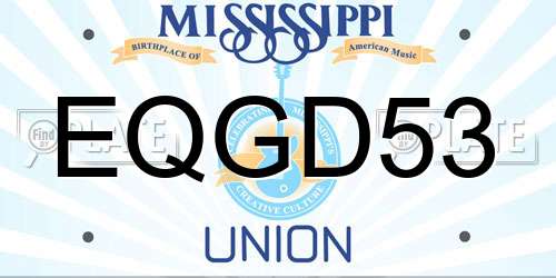 EQGD53 Mississippi License Plate