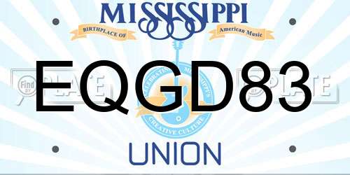 EQGD83 Mississippi License Plate