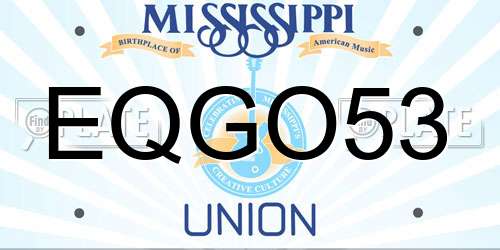 EQGO53 Mississippi License Plate