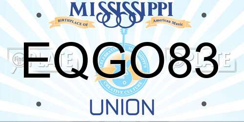 EQGO83 Mississippi License Plate