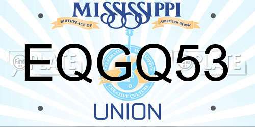 EQGQ53 Mississippi License Plate