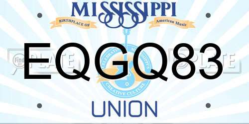 EQGQ83 Mississippi License Plate