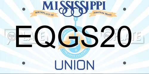 EQGS20 Mississippi License Plate