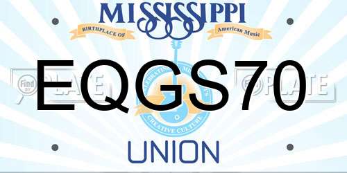 EQGS70 Mississippi License Plate