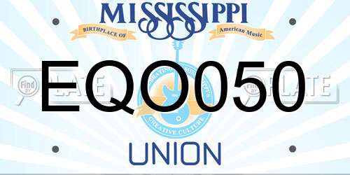 EQO050 Mississippi License Plate