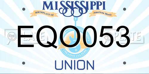 EQO053 Mississippi License Plate