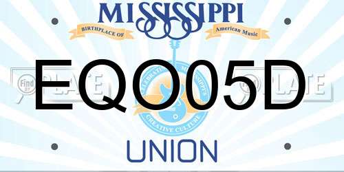 EQO05D Mississippi License Plate