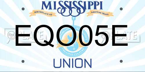 EQO05E Mississippi License Plate