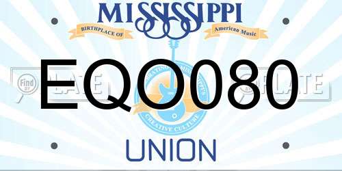 EQO080 Mississippi License Plate