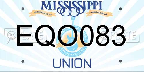 EQO083 Mississippi License Plate