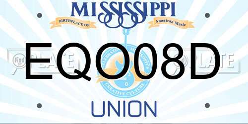 EQO08D Mississippi License Plate
