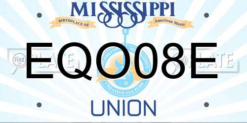 EQO08E Mississippi License Plate