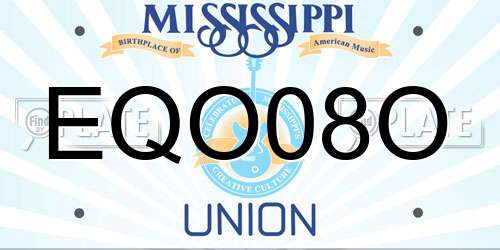 EQO08O Mississippi License Plate