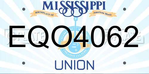 EQO4062 Mississippi License Plate