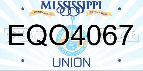 EQO4067 Mississippi License Plate