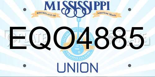 EQO4885 Mississippi License Plate