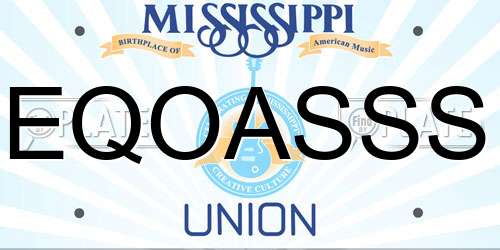 EQOASSS Mississippi License Plate