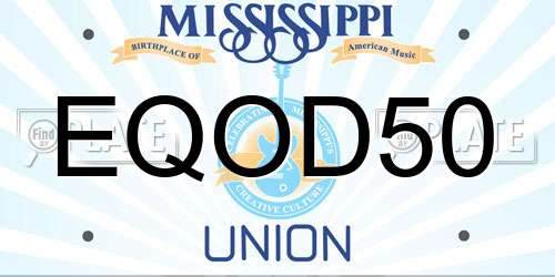 EQOD50 Mississippi License Plate