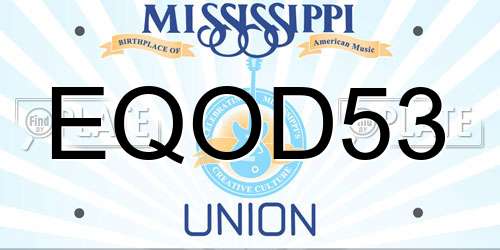 EQOD53 Mississippi License Plate