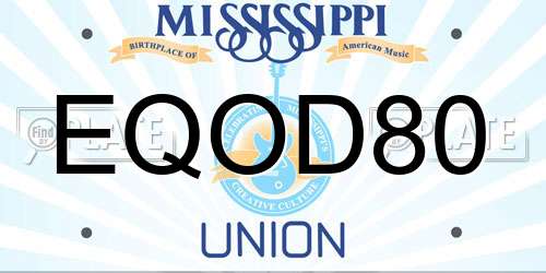EQOD80 Mississippi License Plate