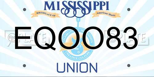 EQOO83 Mississippi License Plate