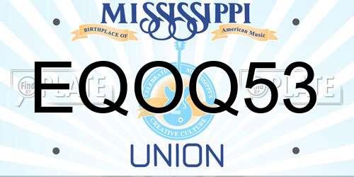 EQOQ53 Mississippi License Plate