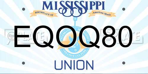 EQOQ80 Mississippi License Plate