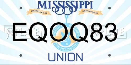 EQOQ83 Mississippi License Plate