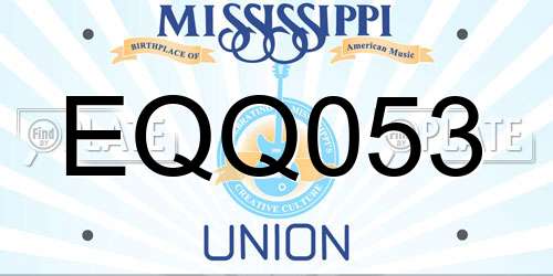 EQQ053 Mississippi License Plate