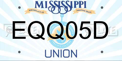EQQ05D Mississippi License Plate