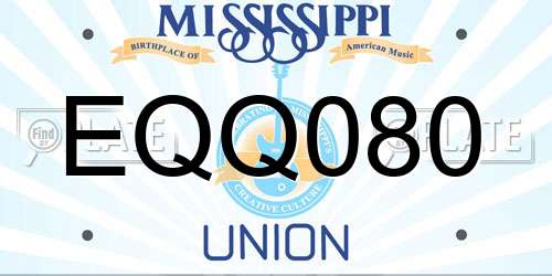 EQQ080 Mississippi License Plate