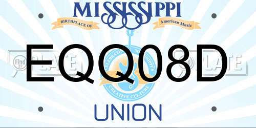 EQQ08D Mississippi License Plate