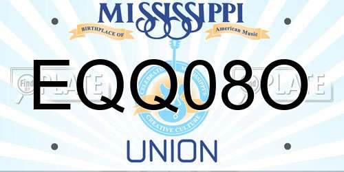 EQQ08O Mississippi License Plate